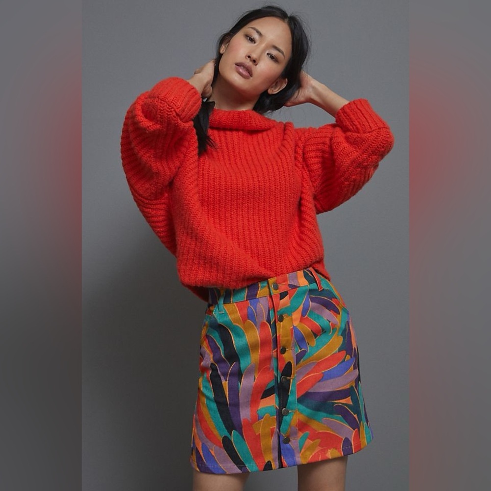 Anthropologie | FARM Rio | Kiki | Multicolor Corduroy Mini Skirt | M | NWT